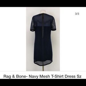 Rag & Bone Mesh Navy  T shirt dress size Small